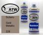 Preview: Subaru, Gold Metallic, 229: 400ml Sprühdose + 400ml Klarlack - Set, von ATW Autoteile West.